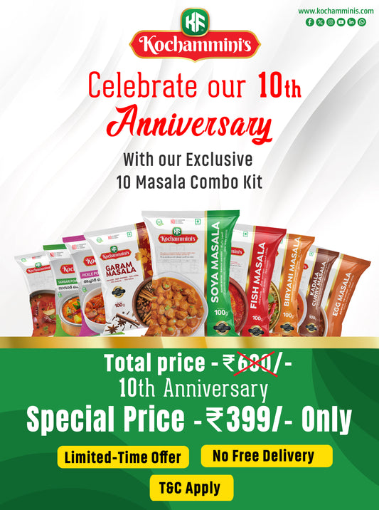 Kochamminis 10th Anniversary Special – Exclusive 10 Masala Combo Kit