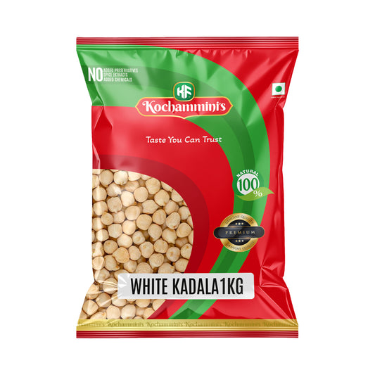 Kochamminis White Kadala – Premium White Chickpeas – 1kg